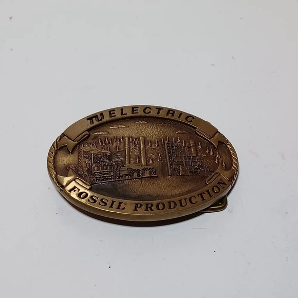 Texas Utilities Electric Co. VTG BRASS Belt Buckles 1993 by Creative Casting see - Picture 1 of 6